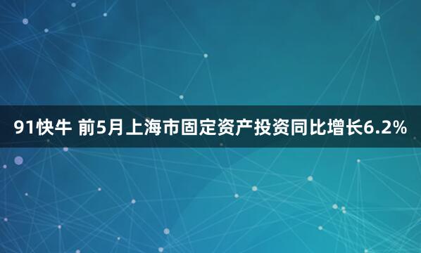 91快牛 前5月上海市固定资产投资同比增长6.2%